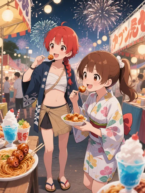 双子と夏祭り