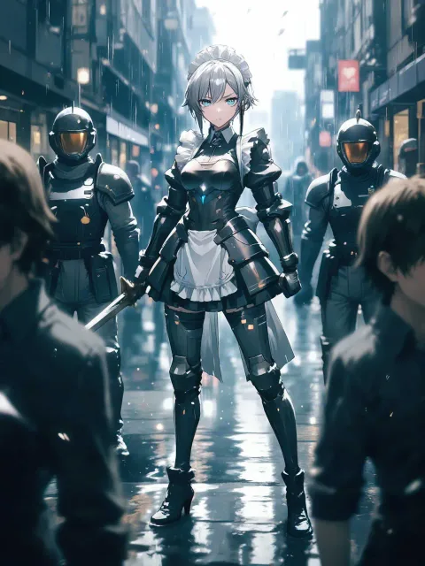 グレーヘアの女侍