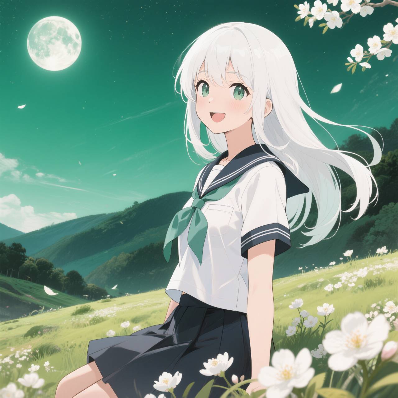緑色...?の月!