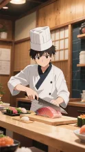 イケメンすぎる店主(すし屋) — hiroさんのAIイラスト