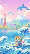 虹色子猫 波乗り