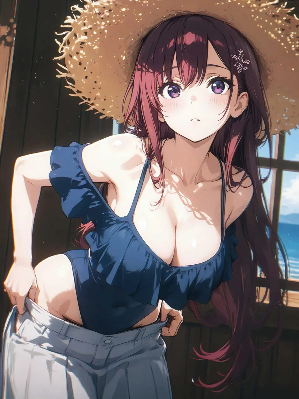 揺れるというより着替えで脱いでます😲