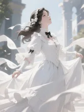 揺れる純白ドレス