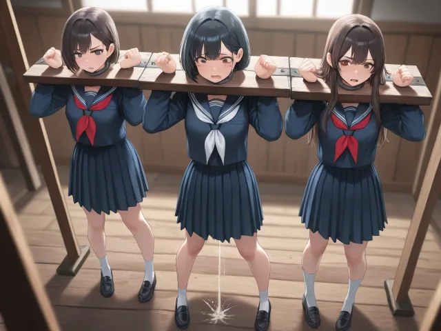 褐色の肌、泣きじゃくる、月夜の広場、3 girls - ギャル三人組