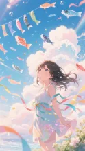 空に泳ぐ鯉のぼり·チャレンジ の投稿作品