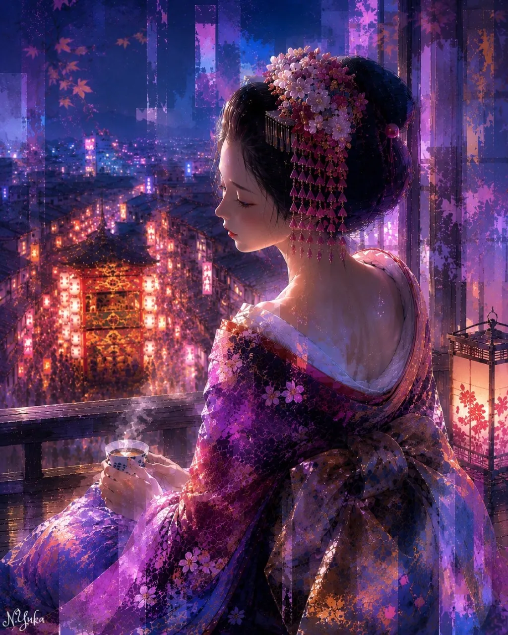 宵にほどける華-Unfolding at Dusk — n.yukaさんのAIイラスト