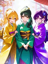 三姉妹の初詣 — m.a.さんのAIイラスト