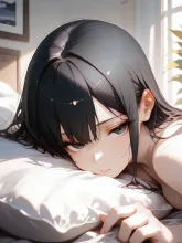 寝ているお姉さん