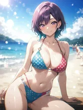 水玉模様の水着