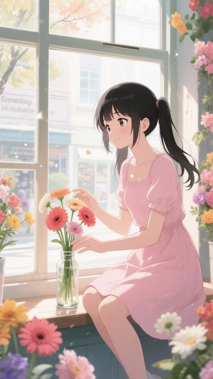 窓辺の花束