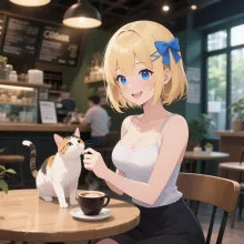 猫カフェの午後·チャレンジ の投稿作品