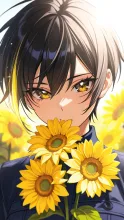 茜色の向日葵畑・おてんば少女