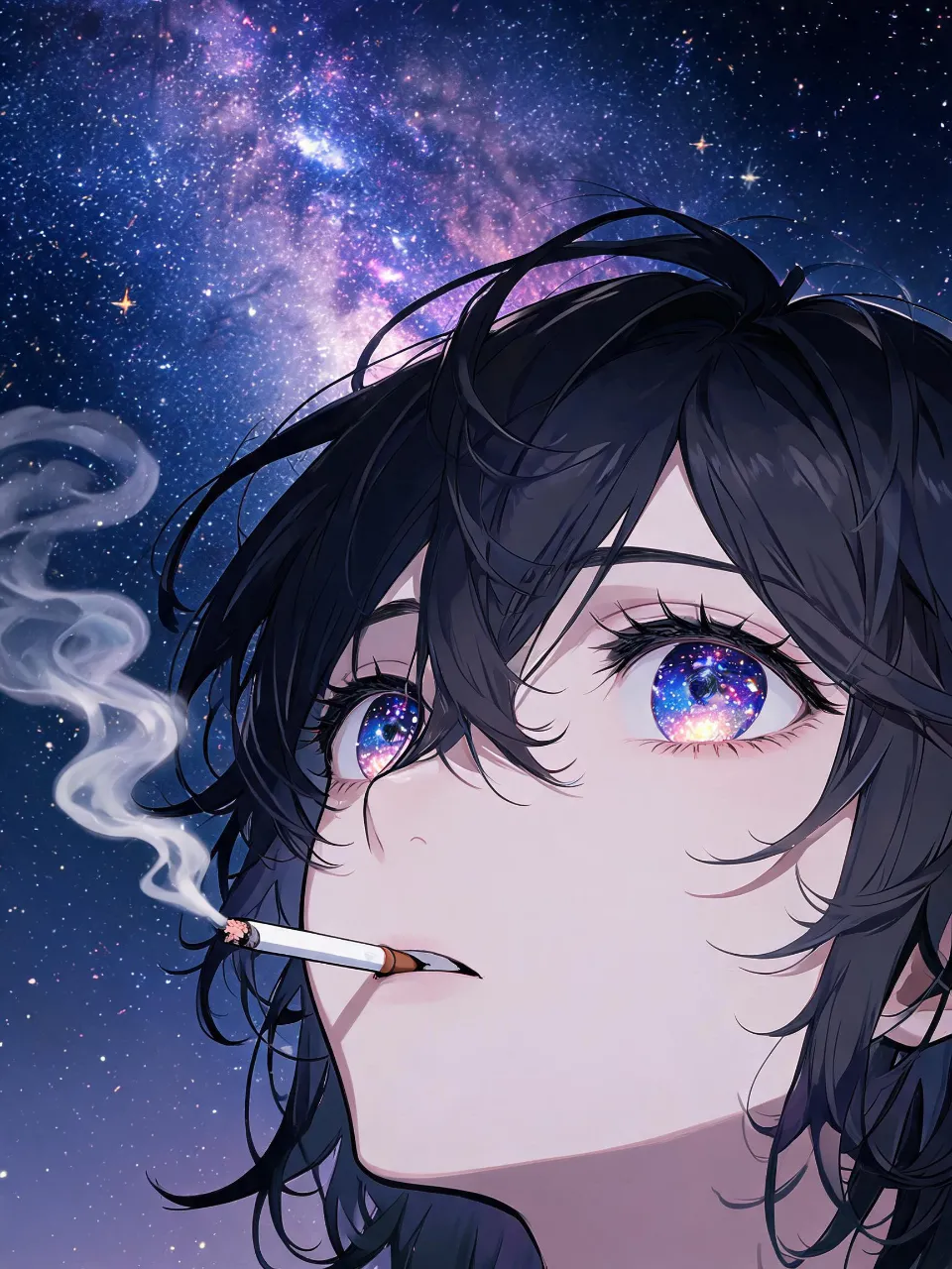 星屑と紫煙 — ひーたろーさんのAIイラスト
