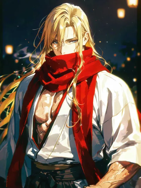 a boy with long blonde hair…