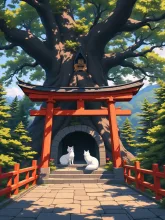 白狐が守護する神社