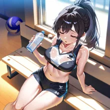 休憩中の水分補給