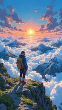 朝陽と雲海②