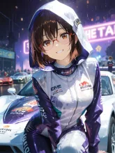 女性レーサー·アクセル全開の眼差し の投稿作品