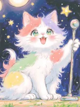 歌を聞いてニャ! — コハクさんのAIイラスト
