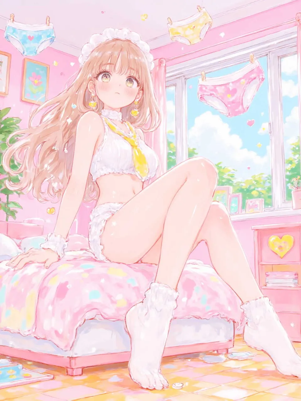 カラフルで可愛いイラスト - 重力のない部屋 / がりミン