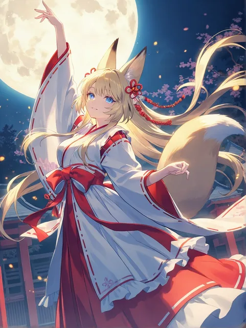 月夜の狐さん