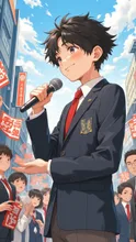 街頭演説 — WhitebearさんのAIイラスト