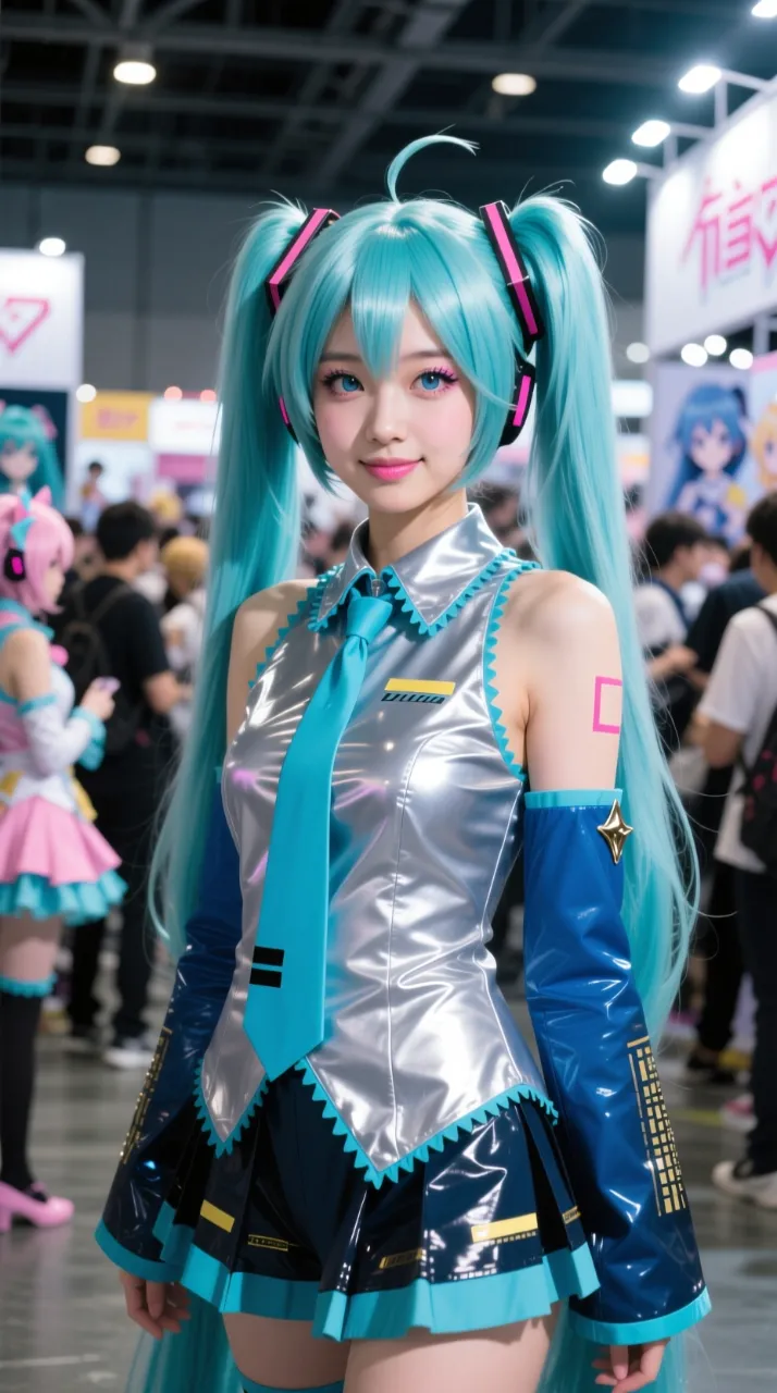 某ボーカロイドキャラのコスプレ
