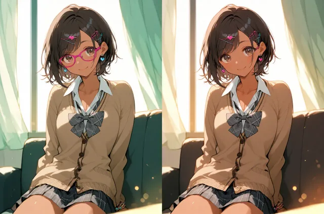 眼鏡ありなし