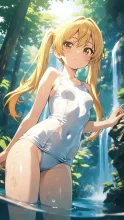 滝、美少女