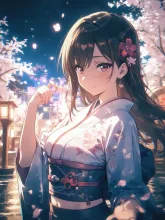 夜桜 — 桜イラストのAIイラスト｜SUPPART