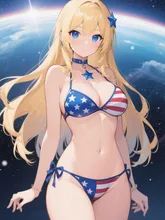 アメリカっていったら星条旗ビキニだろ！ — SUPP33648908さんのAIイラスト