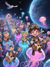 宇宙で仮装パレード！