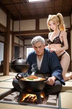 囲炉裏端の翁·炭がはぜる音 の投稿作品