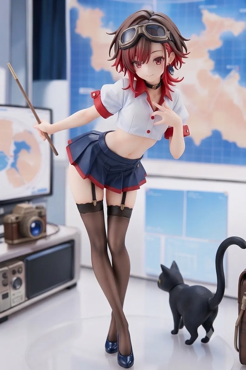 お天気キャスターになってみた…パンク娘と黒ニャンコ…フィギュア…茶