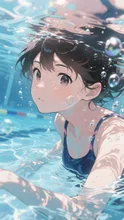 目と目が合う〜(?) — 水中イラストのAIイラスト|SUPPART
