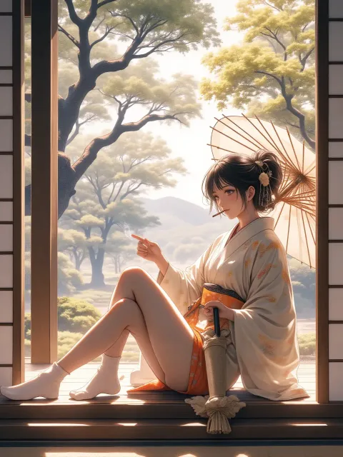 This photograph captures a… - 着崩し vs きっちり
