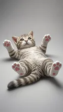 子猫、ヘソ天