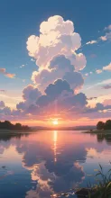 夕焼けと入道雲·初夏チャレンジ の投稿作品