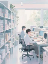 ホワイト企業 — 文月さんのAIイラスト