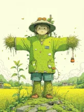 森系イラスト案山子