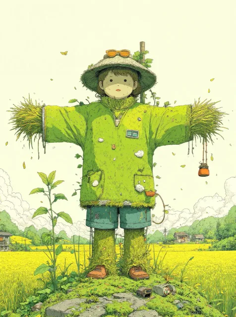 森系イラスト案山子