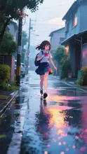 雨上がりの帰り道　静かな時間