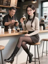 「穂蔵 灯子(ほのぐら とうこ)」コーヒーの試飲を頼まれる — コーヒーイラストのAIイラスト|SUPPART