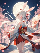 早春、月に向かって