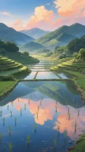 S　空を映す田に、祈りを植えて