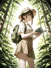 サファリの探検家…テントの外で…