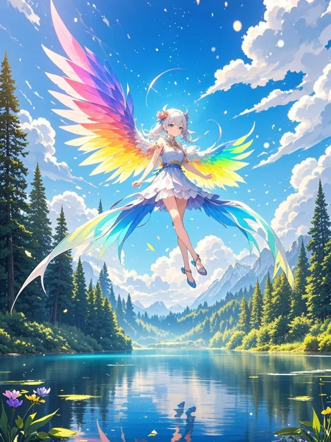 幻想的な世界に生まれた精霊は - 画像生成チャレンジ