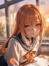 首のリボン。