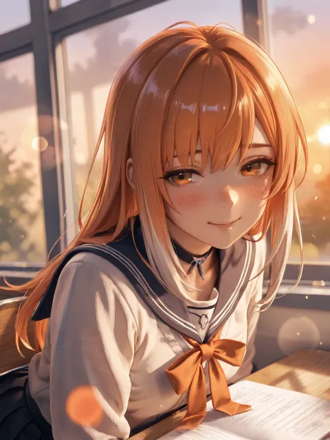 首のリボン。