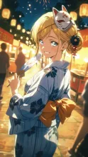 夏の盆踊りの夜 — 狐娘・狐耳のAIイラスト｜SUPPART